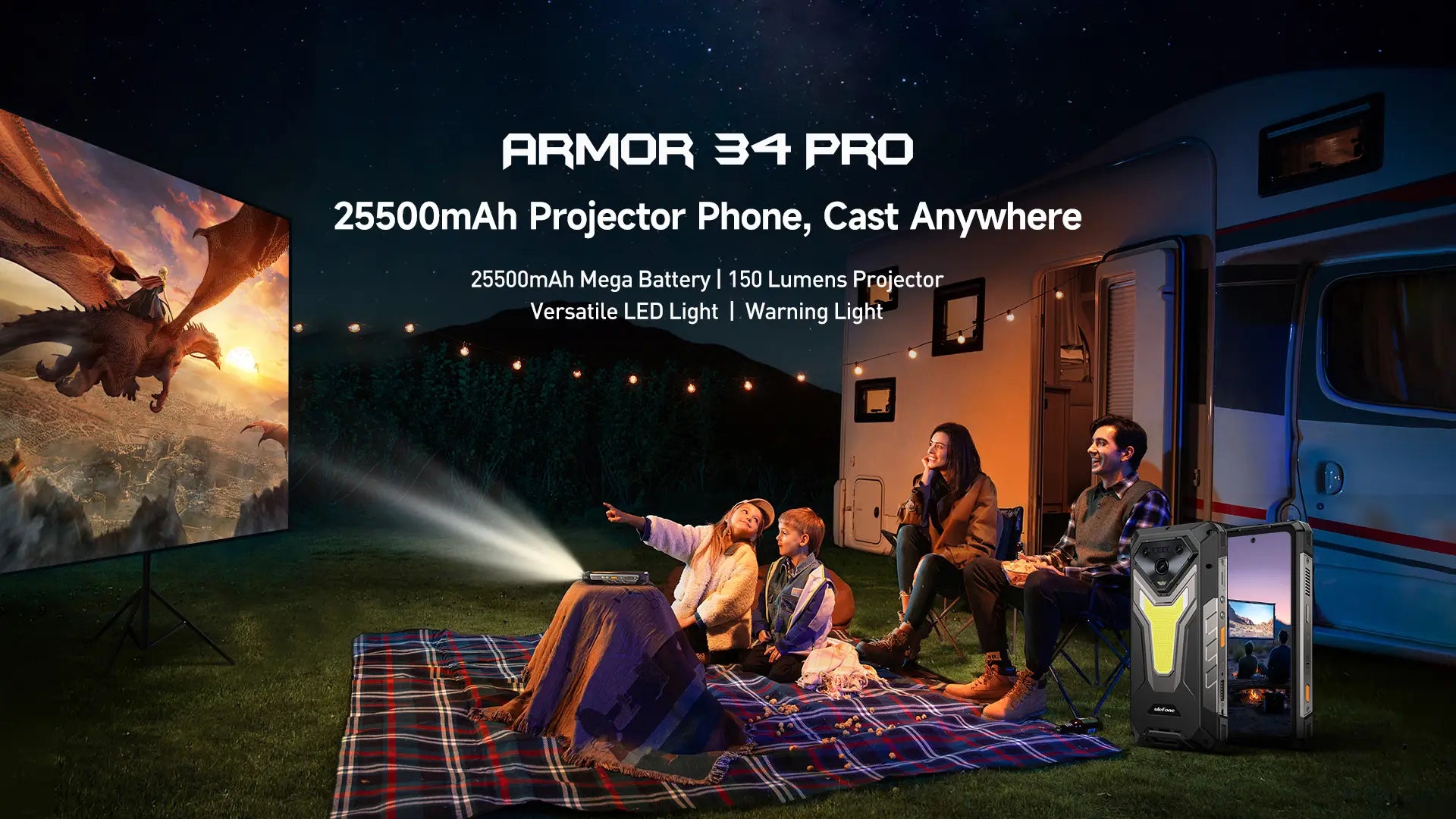Ulefone Unveils Armor 34 Pro: The Projector-Integrated Phone with a Massive 25,500mAh Battery