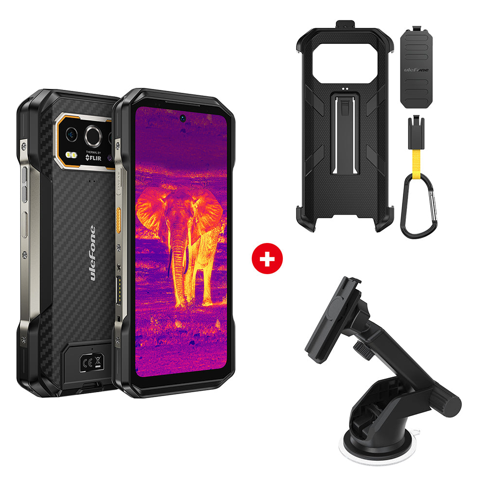 Ulefone most durable cell phone Armor 27T Black with Armor Case Armor Mount