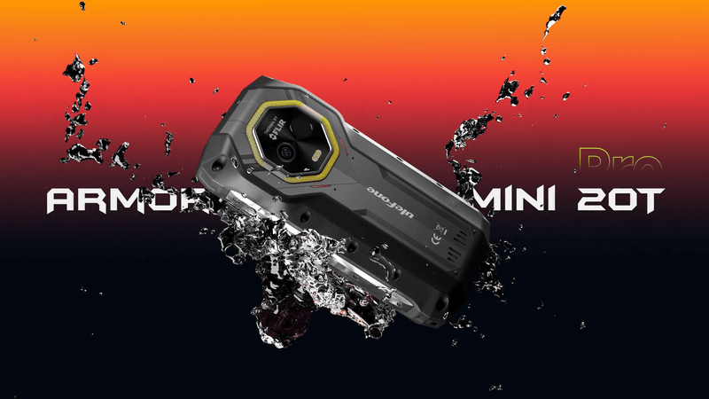 Mini Rugged Phone Armor Mini 20T Pro 4.7'' Display, Thermal by FLIR Lepton 3.5, Dimensity 6300 5G and Versatile LED Lights.